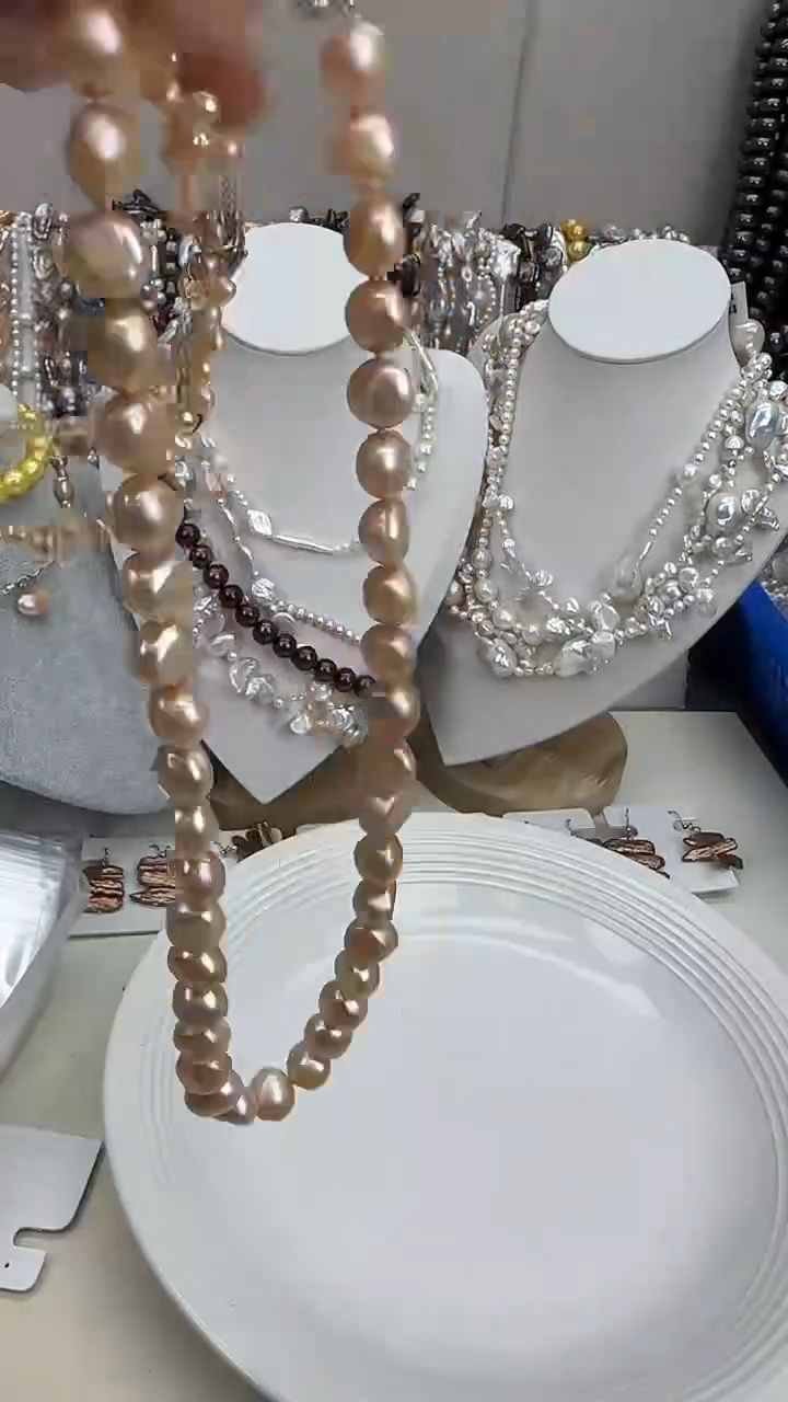 颈饰银S925镀金镶嵌淡水珍珠1