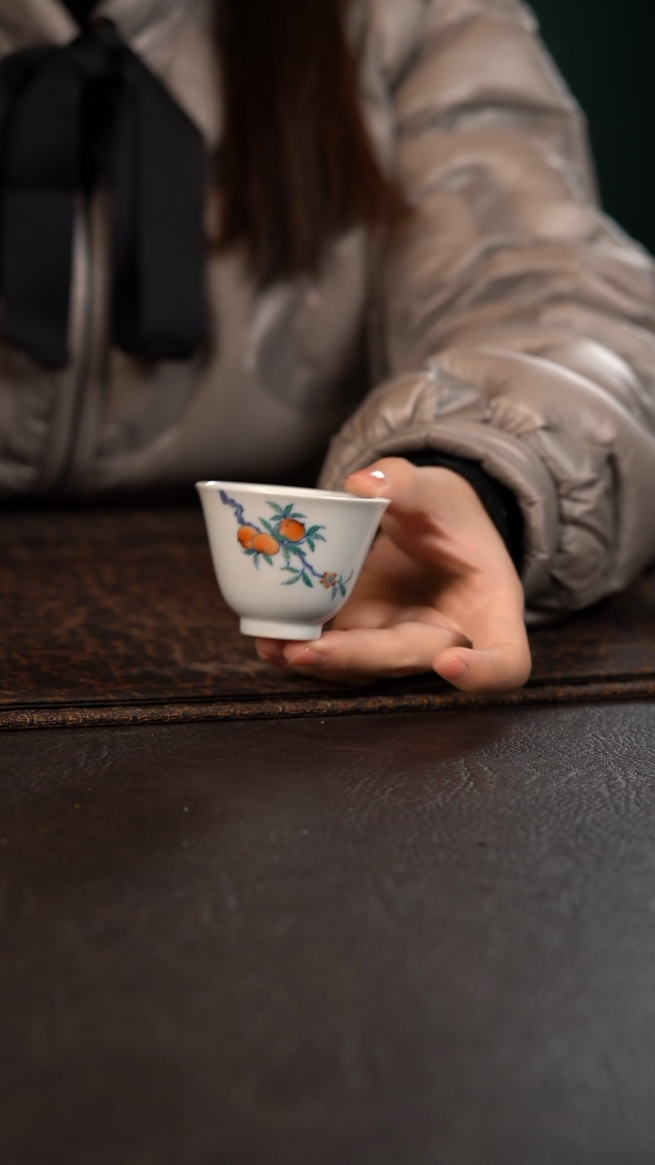 【闪购商品】杯云霞珍藏斗彩桃气闻香杯