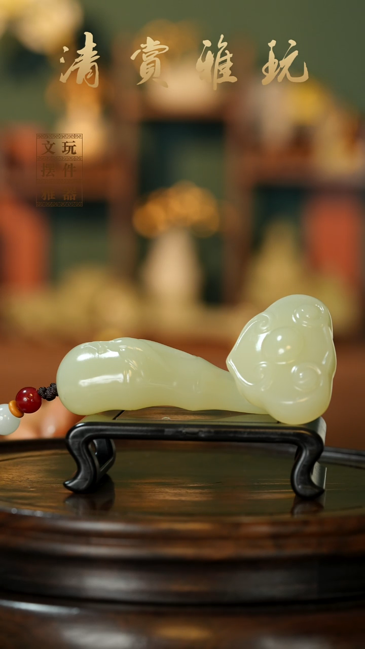 玉《诸事如意》手把件摆件