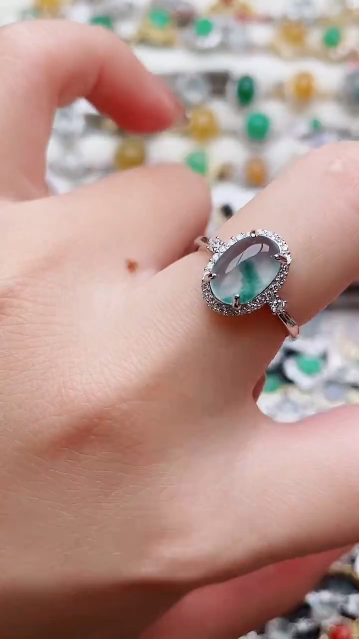 银S925镶嵌戒指翡翠199