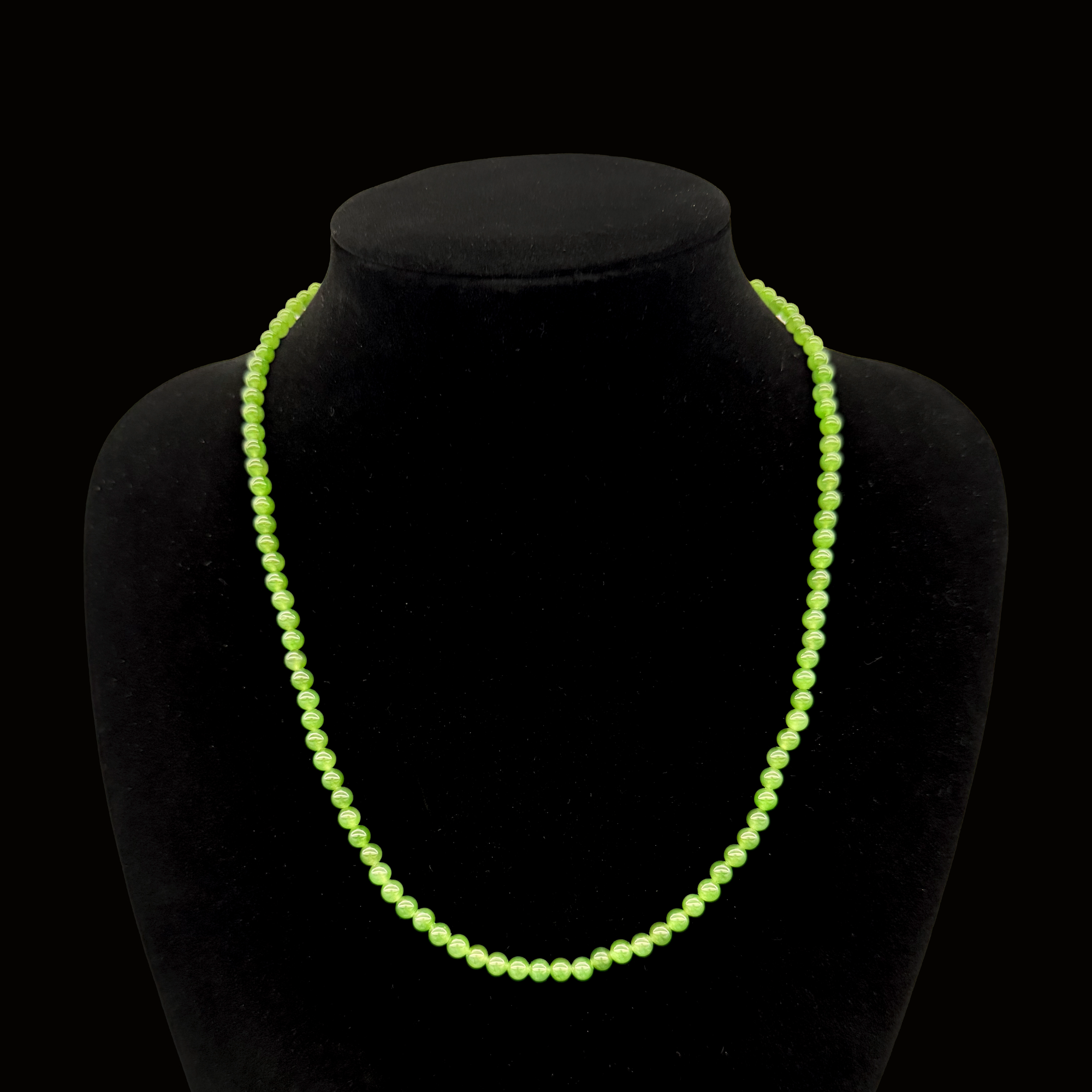 18K金碧玉长链  珠径5mm  链长53cm K金约0.2g