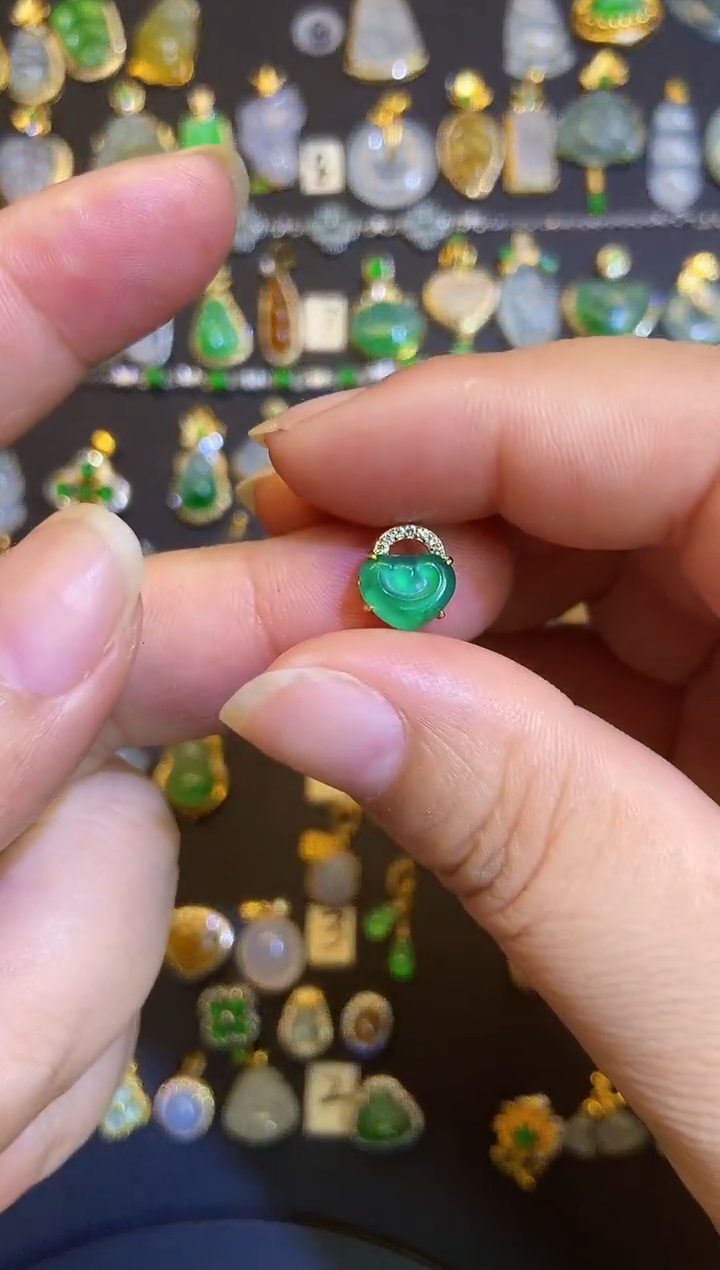 吊坠(不含链)银S925镶嵌翡翠1