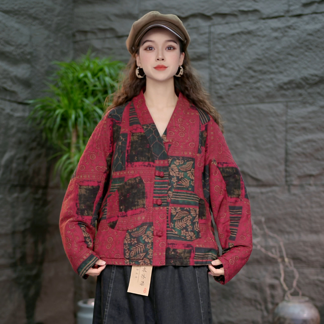 【复古风女装棉服】秋冬百搭两面穿棉袄大码宽松保暖棉衣外套