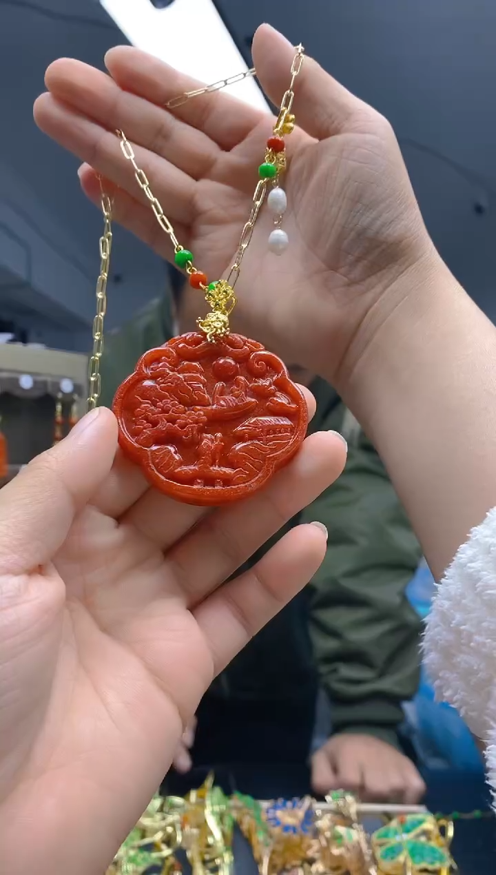 【闪购商品】翡翠耳饰合金246翡翠锁骨链