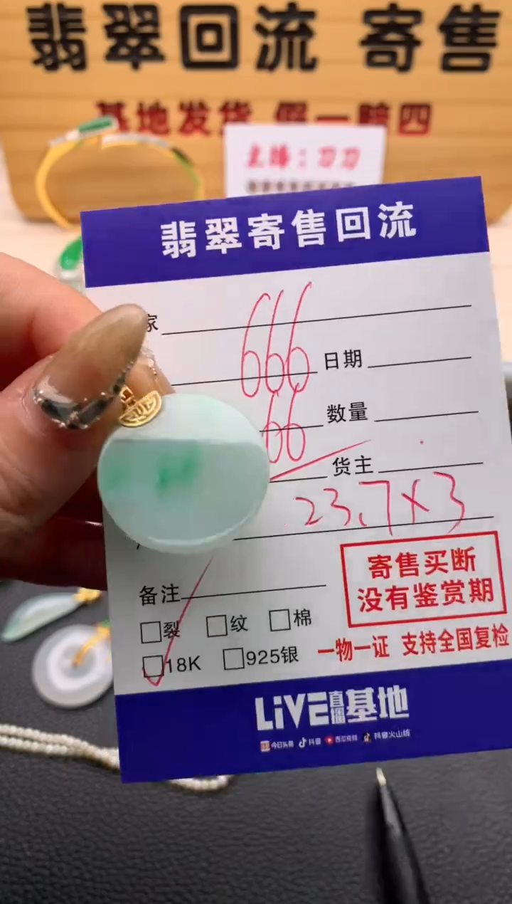 【闪购商品】翡翠颈饰18K金镶嵌21012067