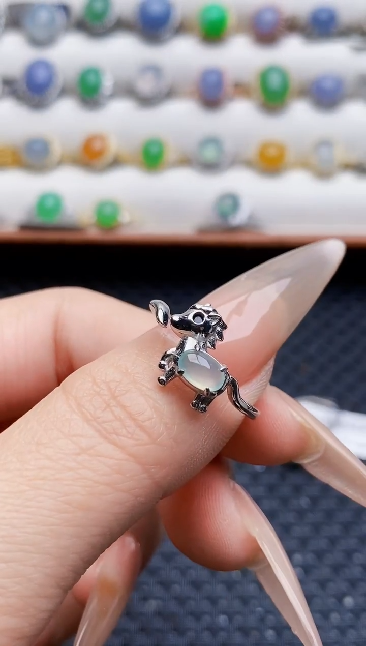 银S925镶嵌戒指翡翠5791