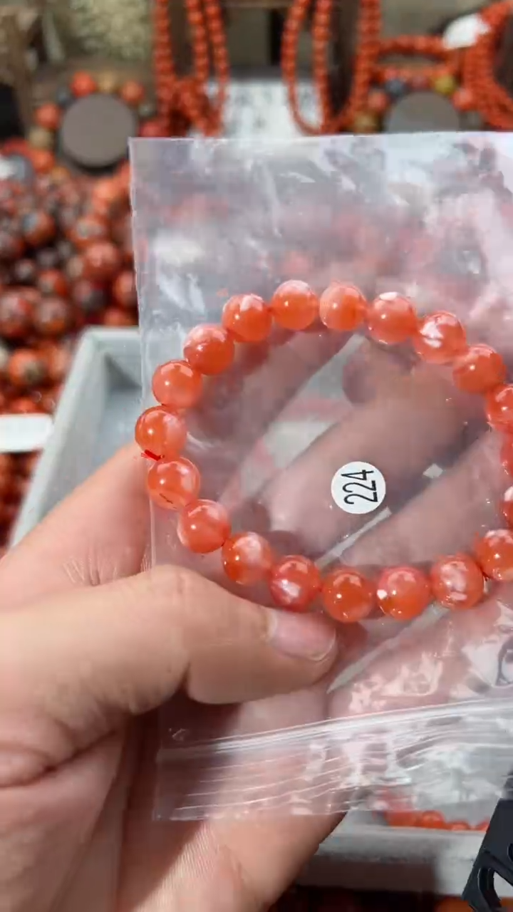 南红玛瑙未镶嵌手串9+