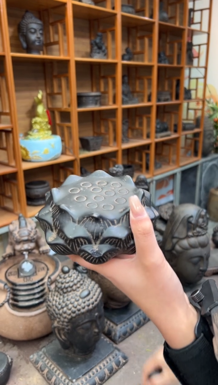 陶土莲蓬实心底座