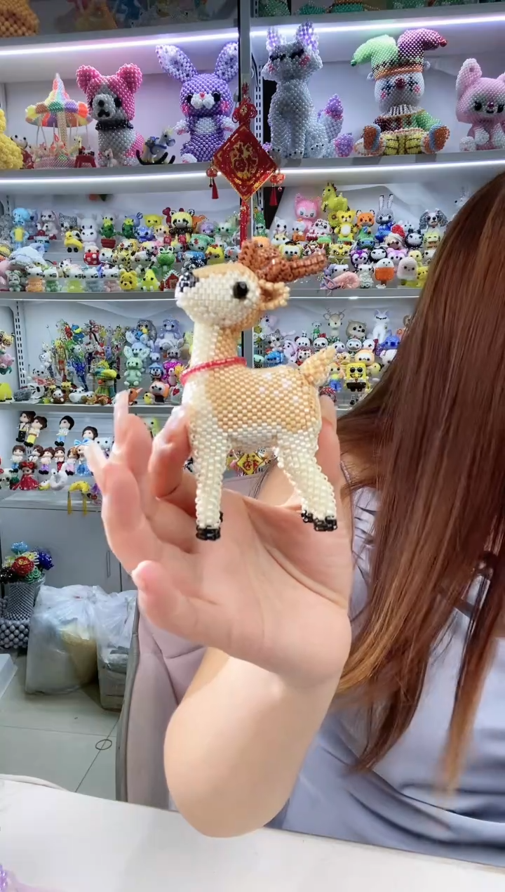 玻璃0722卡2.5古董珠圣诞小鹿材料包1套