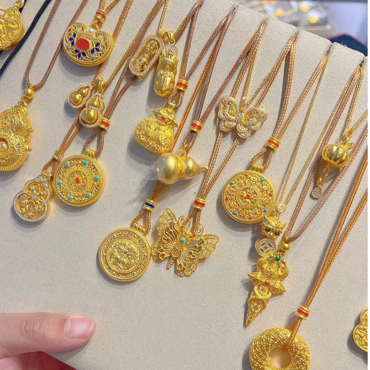 925银银制品 【莉莉】精工银镀金吊坠项链高奢款成品集合