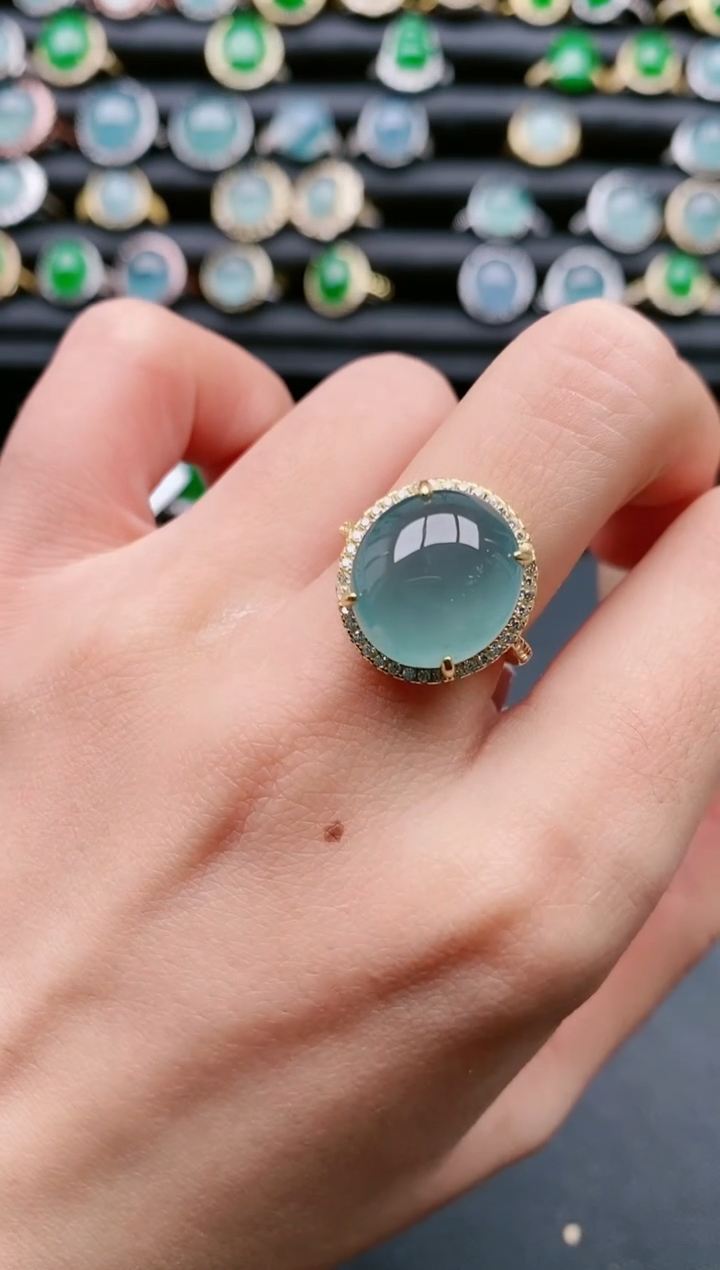 【闪购商品】翡翠戒指银S925镶嵌111111111