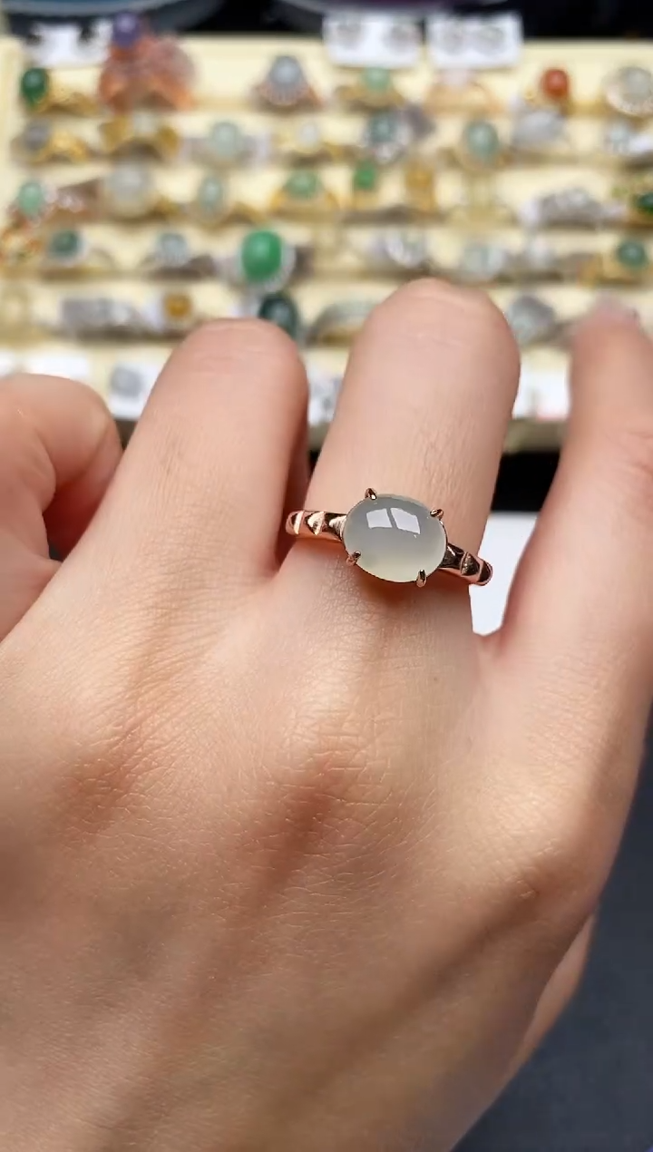 【闪购商品】翡翠戒指银S925镶嵌33333333+10