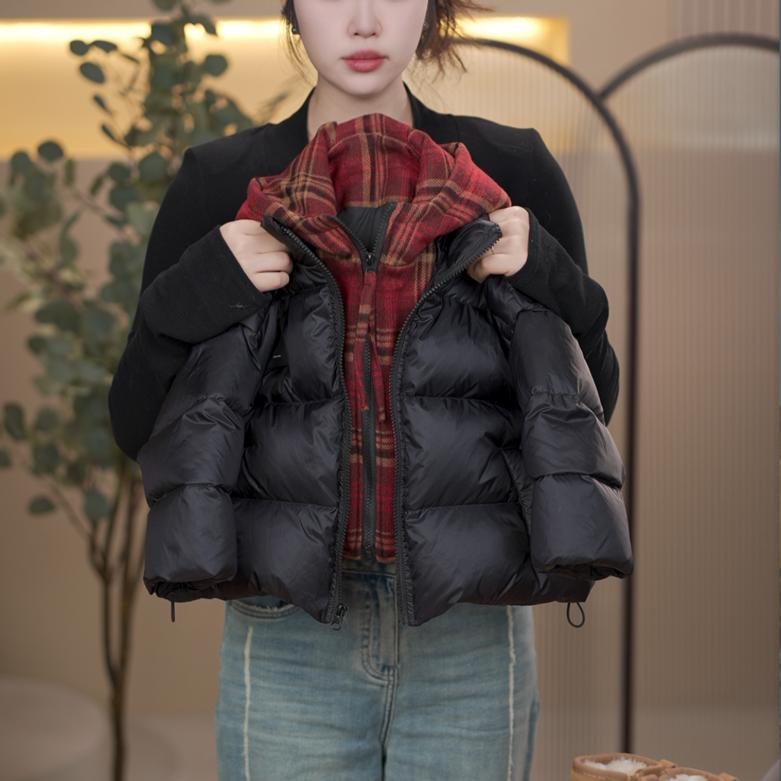 【菠菜不菜】2025白鸭绒羽绒服极寒系列双倍充绒韩版假两件羽绒服