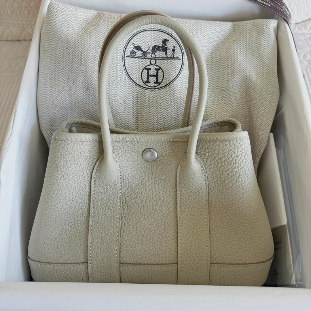 未使用 Hermes/爱马仕 小花Jerry 花园包 Mini 23 冰川白K刻 