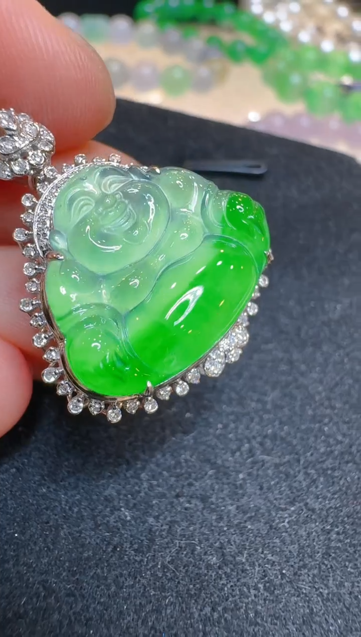 翡翠18K金镶嵌吊坠(不含链)多样性团购发一件