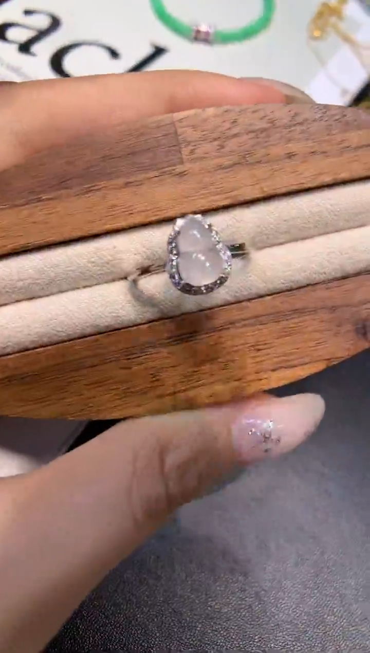 银S925镶嵌戒指翡翠戒指