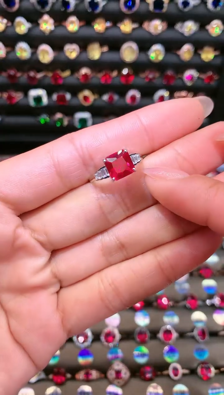 【闪购商品】红宝石戒指银S925镶嵌8