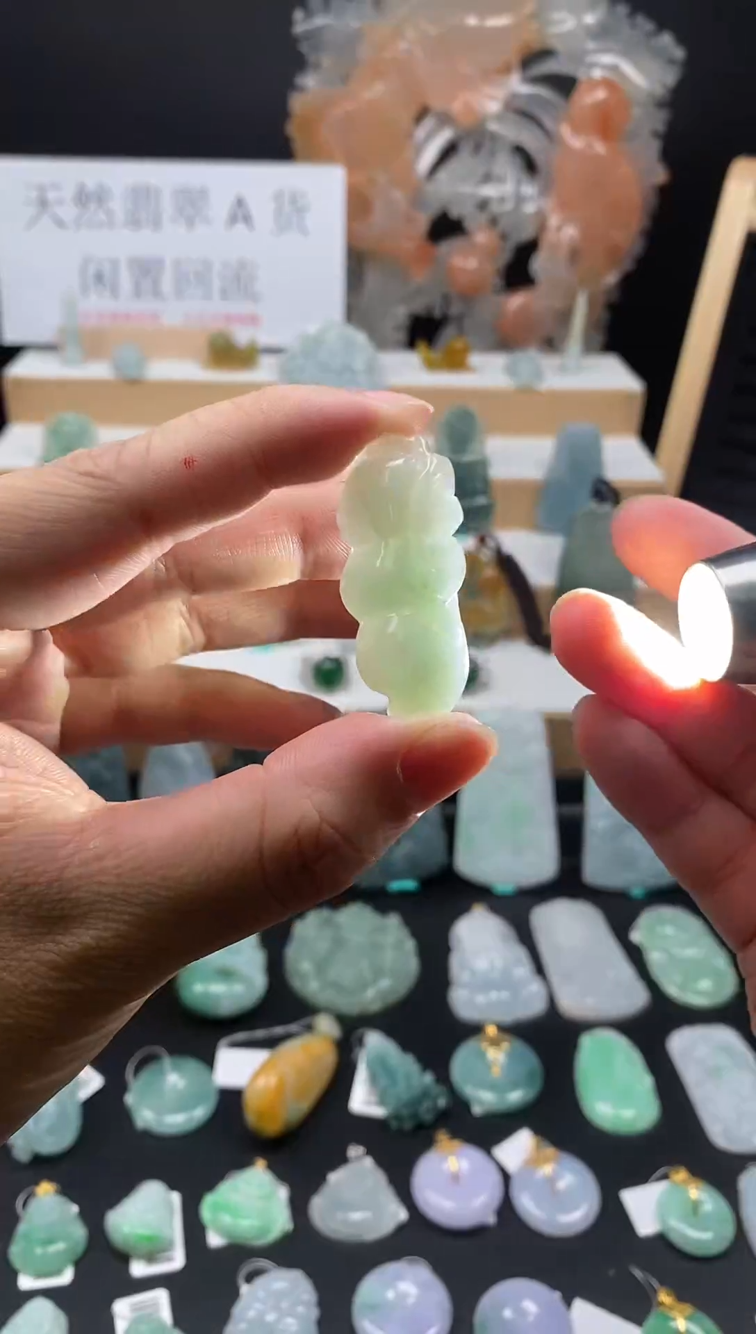 【闪购商品】翡翠颈饰未镶嵌86福豆