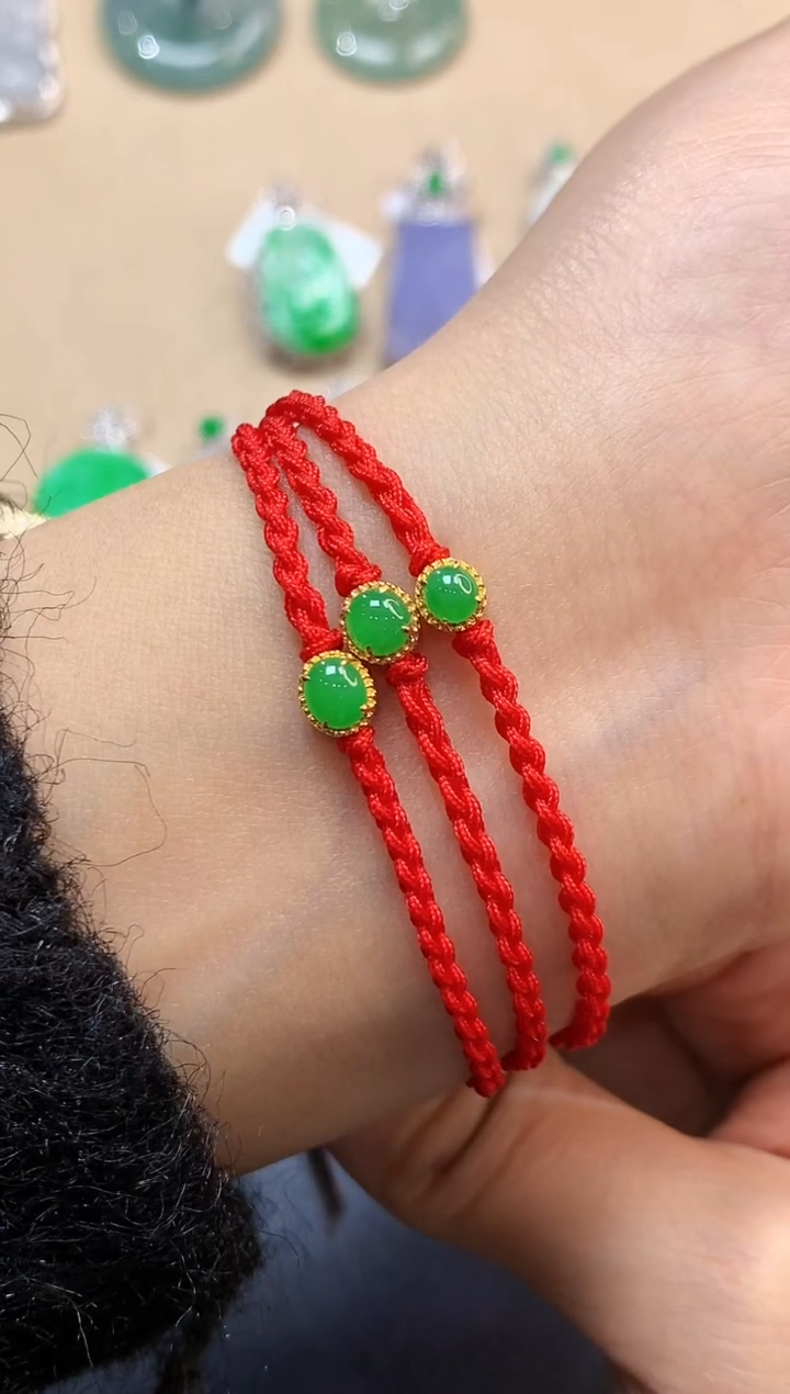 【闪购商品】翡翠手链18K金镶嵌4083  多样性发其一