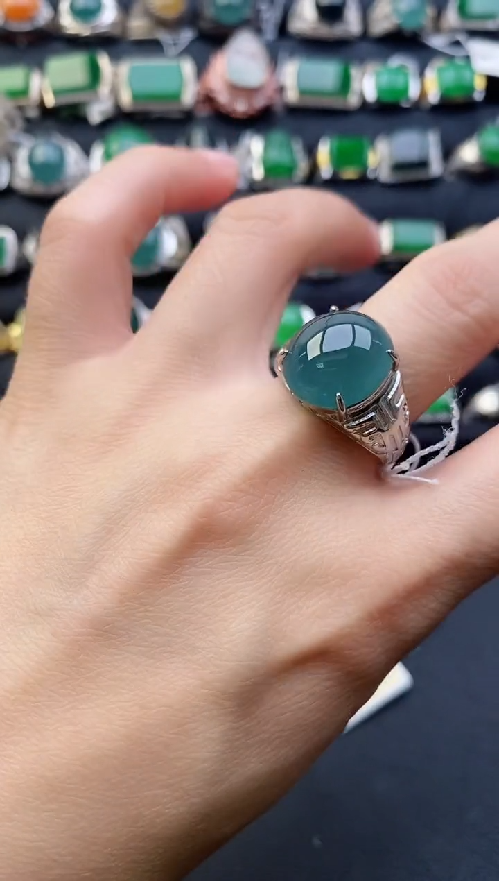 【闪购商品】翡翠戒指银S925镶嵌111111