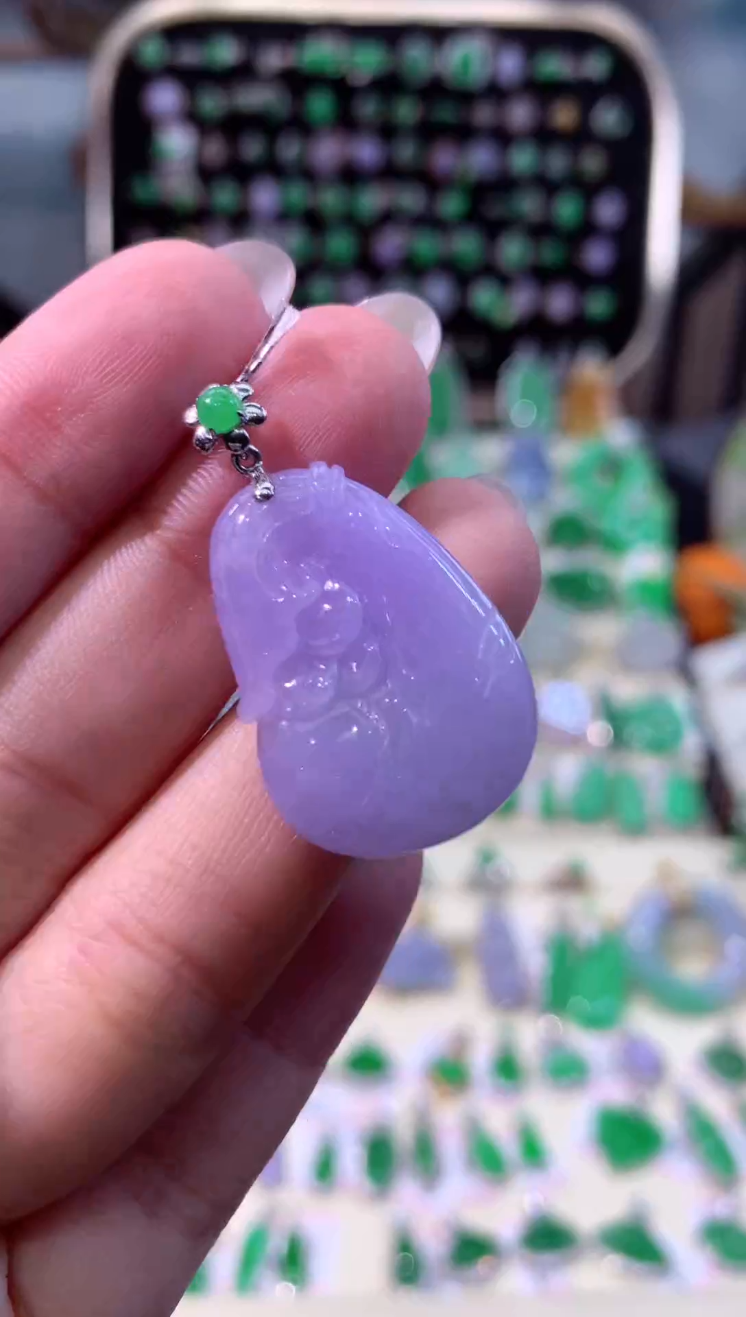 【闪购商品】翡翠颈饰18K金镶嵌缅甸天然A货翡翠