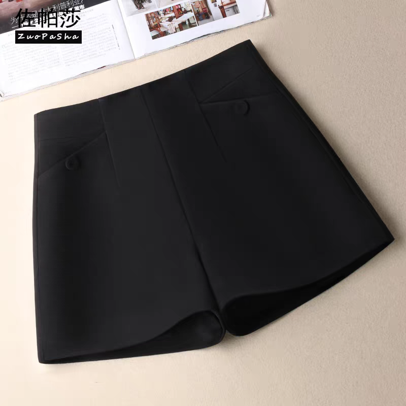 【黎诗梵】6325款高腰尼料短裤女2025秋冬款显瘦百搭外穿靴裤约38