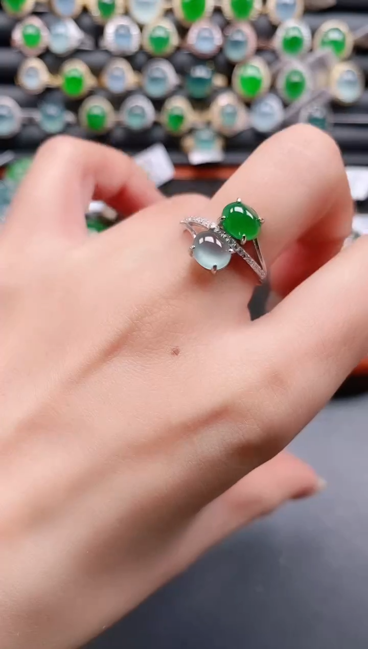 银S925镶嵌戒指翡翠1111