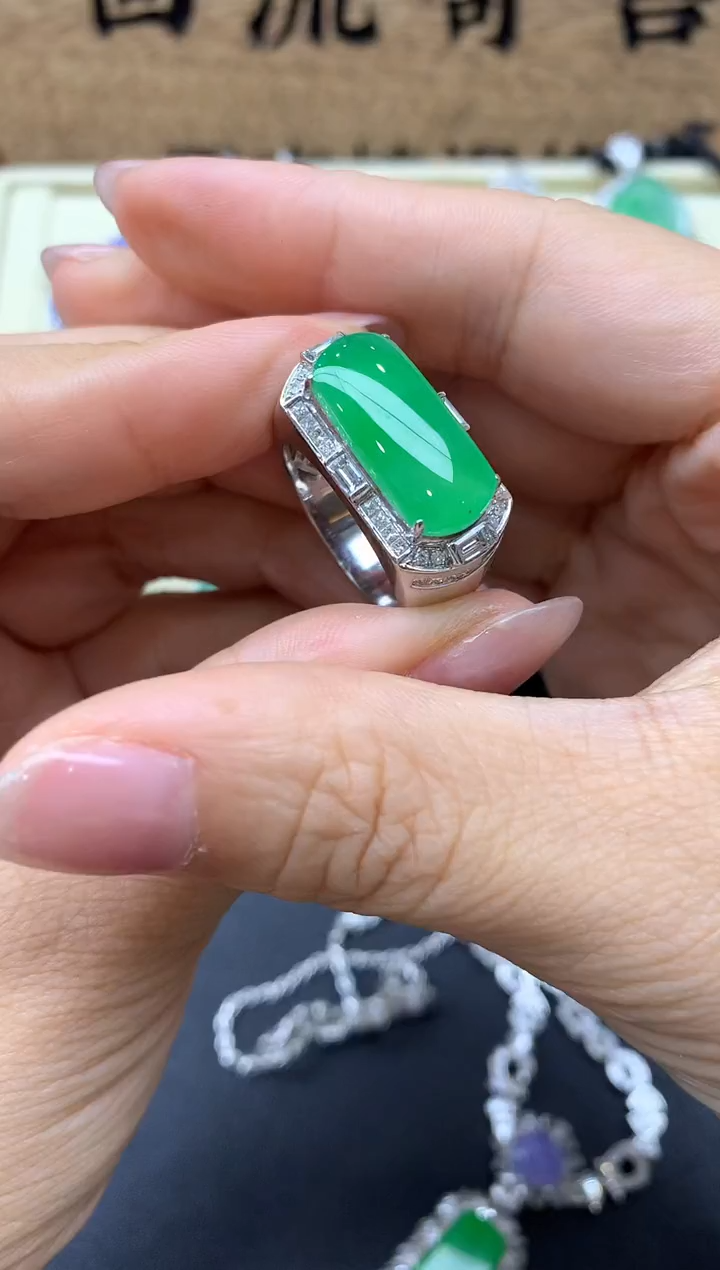 【闪购商品】翡翠戒指18K金镶嵌481-分单-总价41800