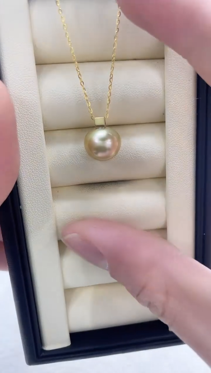 【闪购商品】海水珍珠吊坠(赠链)18K金镶嵌海水珍珠吊坠