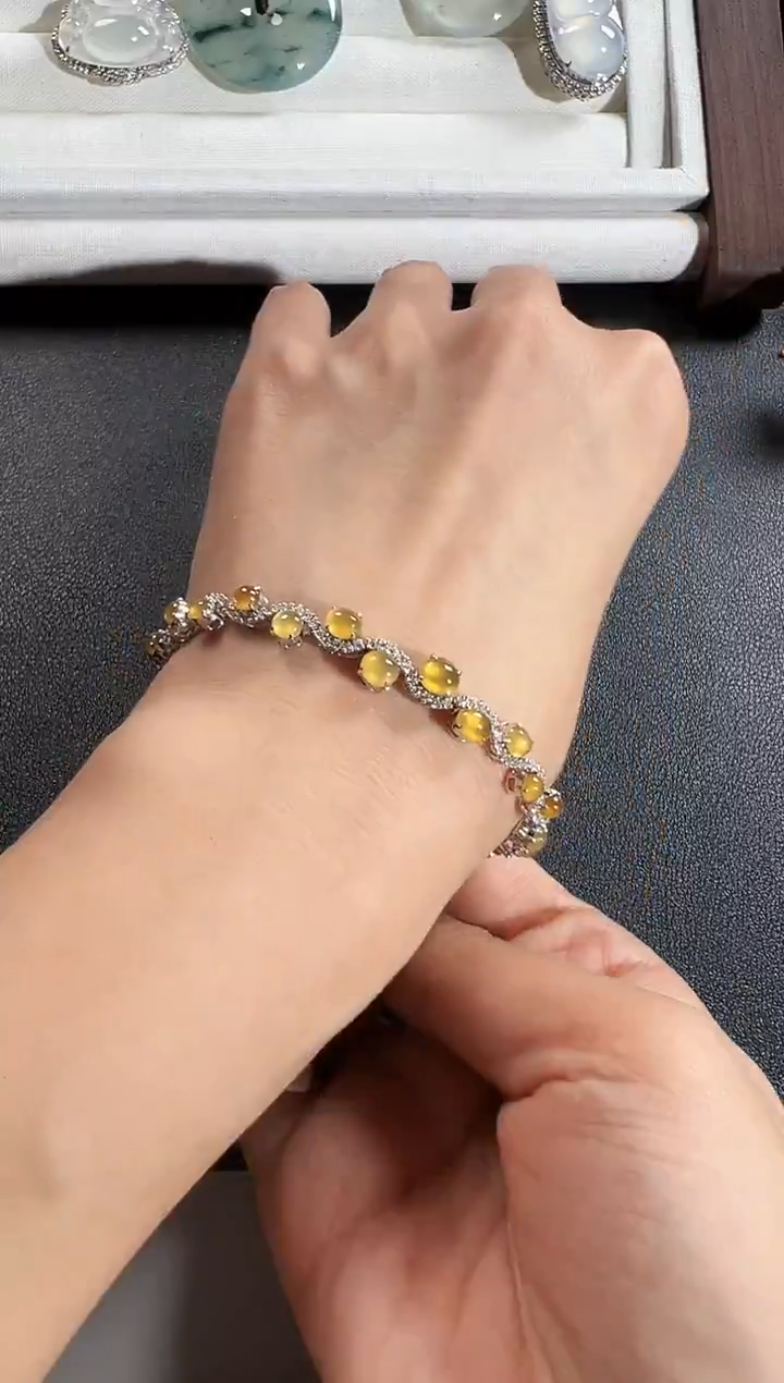 18K金镶嵌手链翡翠KXLJ1228-024