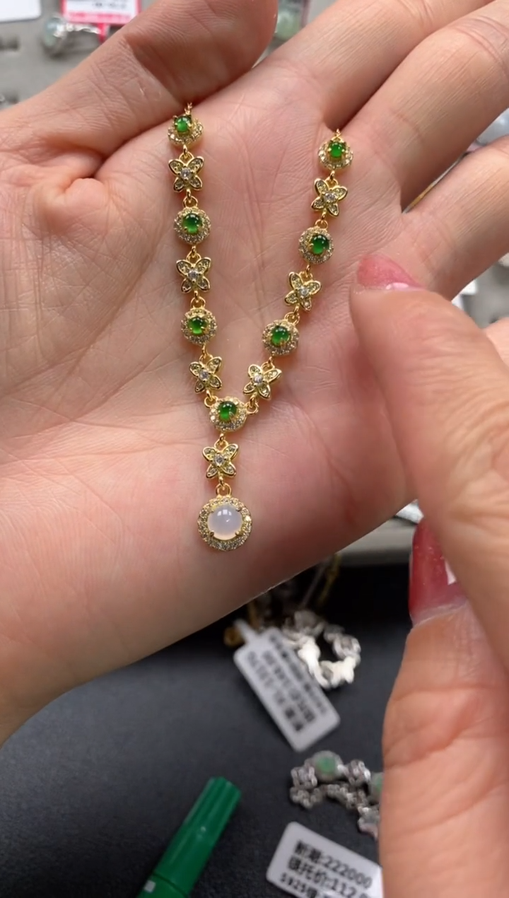 【闪购商品】翡翠戒指银S925镶嵌22222222    3