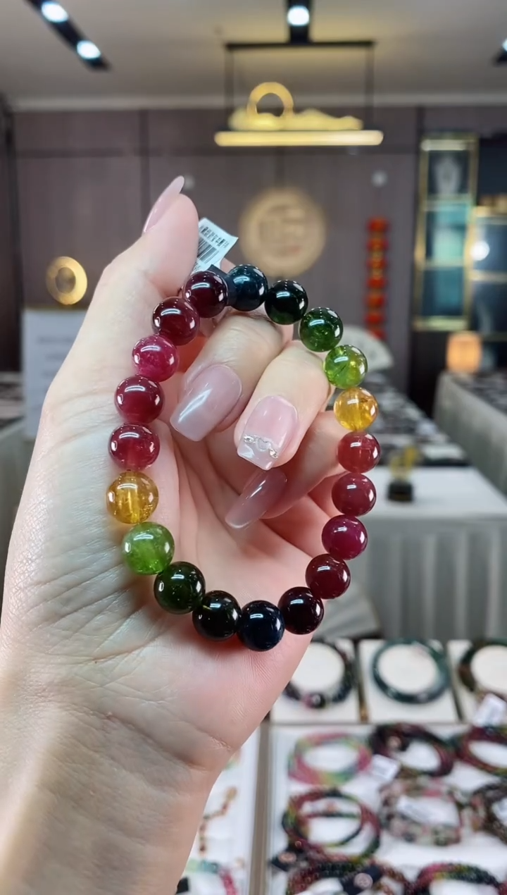 【闪购商品】碧玺单圈手串9.6mm+未镶嵌（多样性发一条）hon