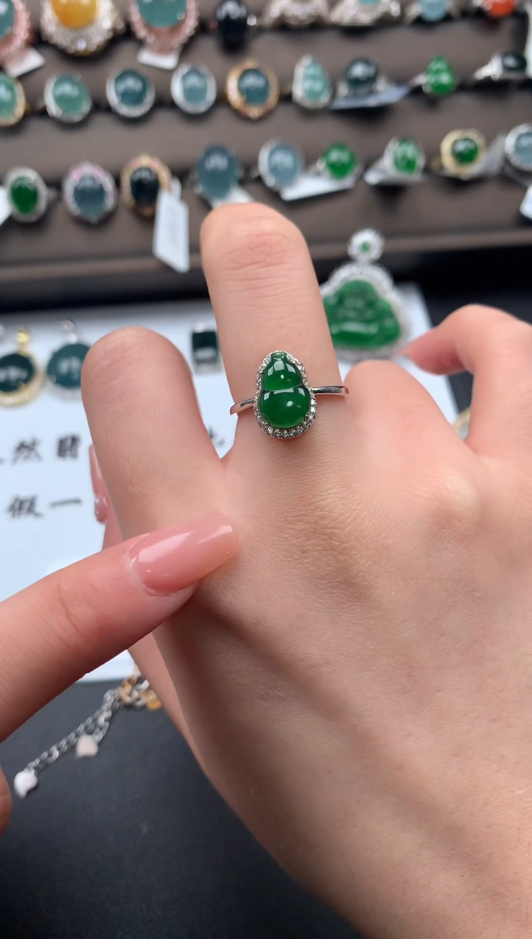 【闪购商品】翡翠戒指银S925镶嵌5141