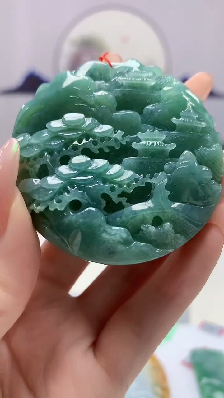 【闪购商品】定制翡翠未镶嵌4852DD-毛货挂件98