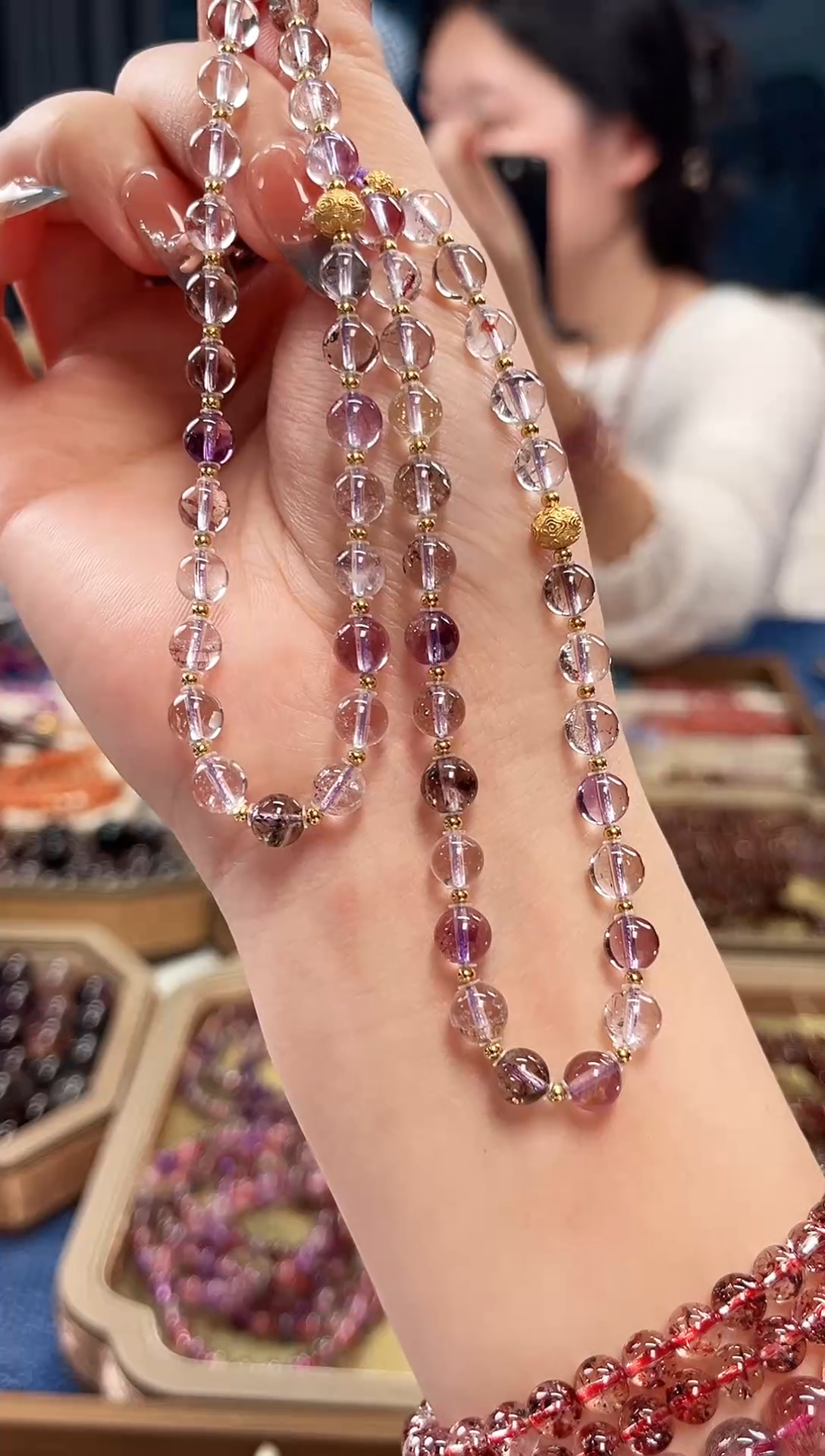 未镶嵌手串水晶仙女超七手机链6mm【多样性发一】