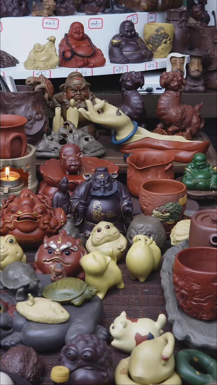 紫砂茶宠野**线林栖阁紫砂茶宠描金福猪