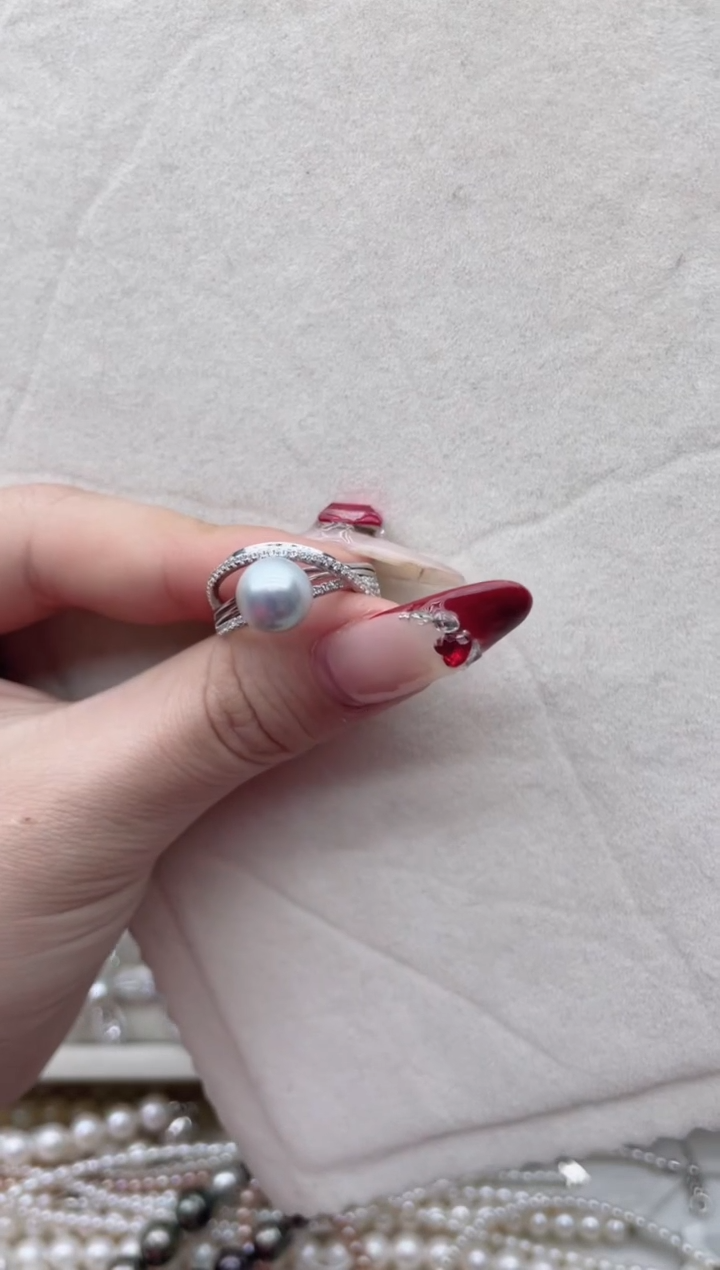 【闪购商品】海水珍珠戒指银S925镶嵌Y38