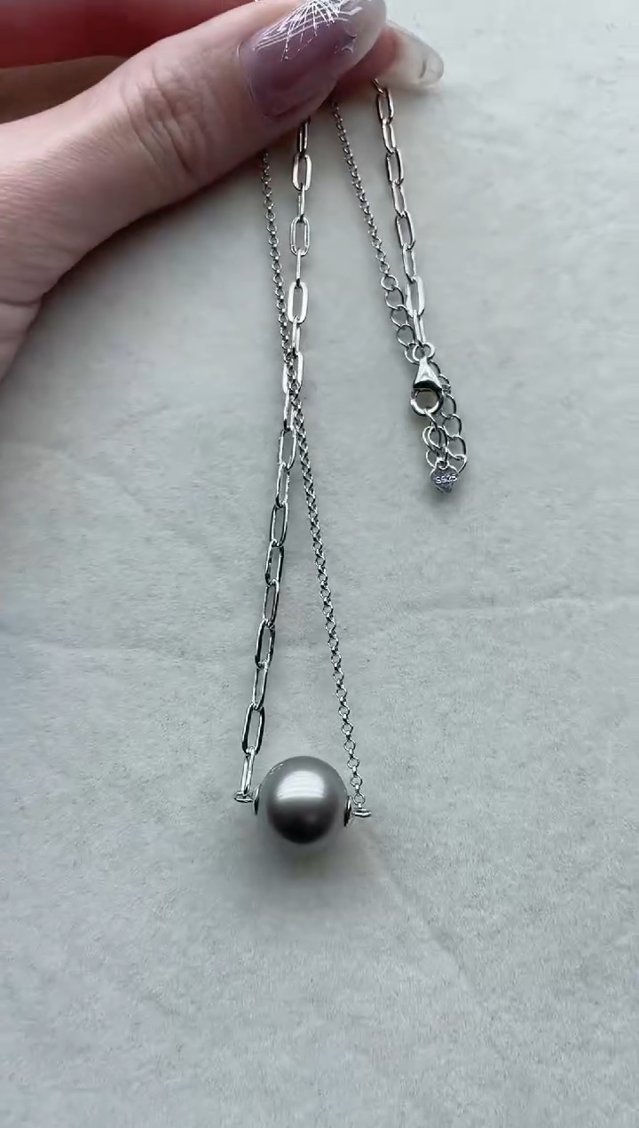 【闪购商品】海水珍珠套链银S925镶嵌35