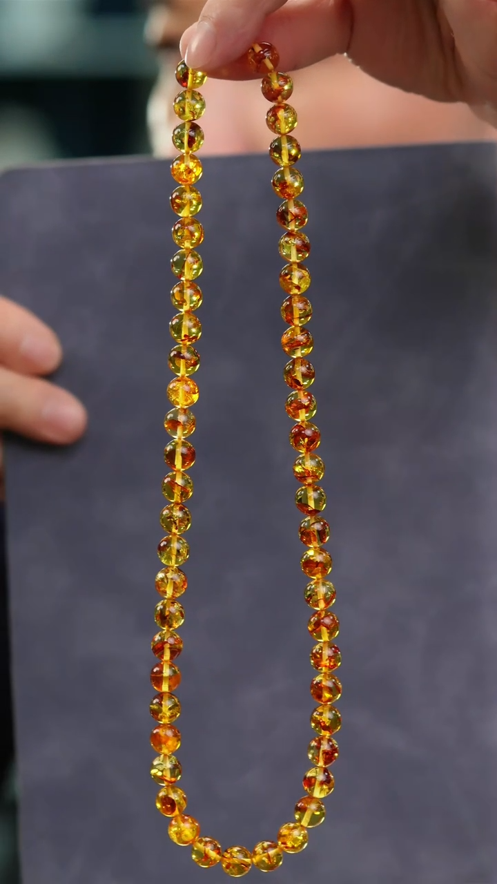 【闪购商品】琥珀（花珀）颈饰未镶嵌9+花珀妈妈链