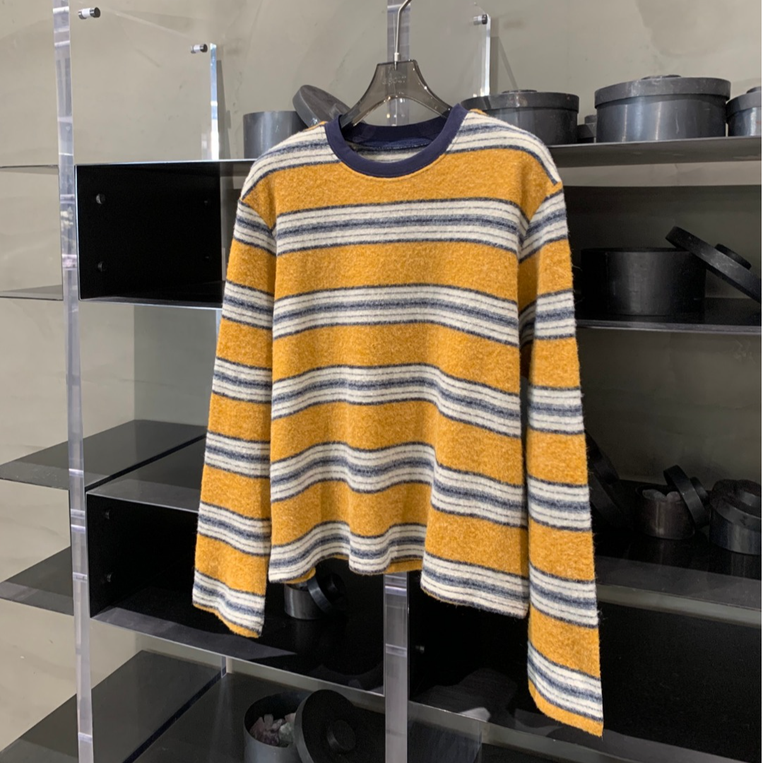 【小雨姐在这里】休闲百搭条纹磨毛针织衫秋冬打底女 M1113