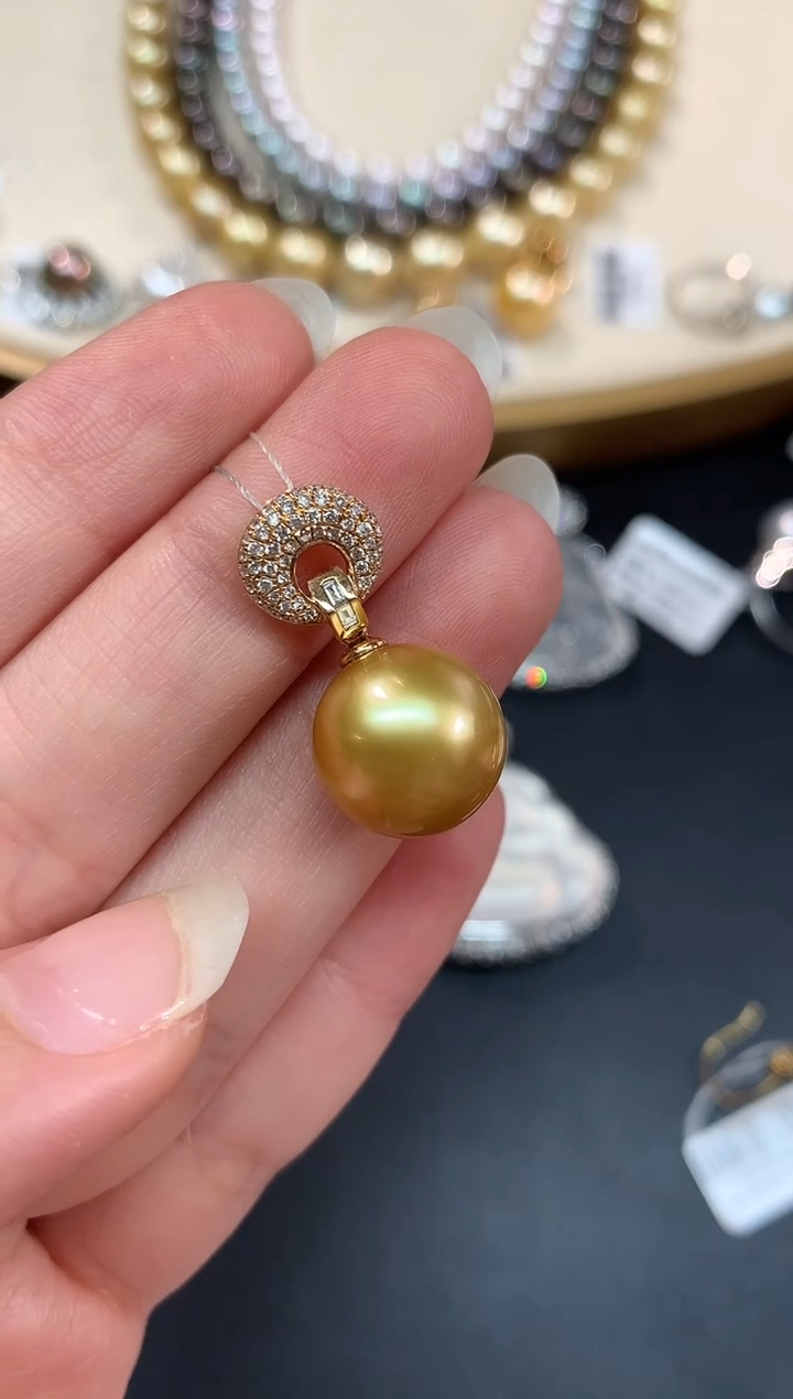 【闪购商品】海水珍珠吊坠18K金镶嵌A17|5200