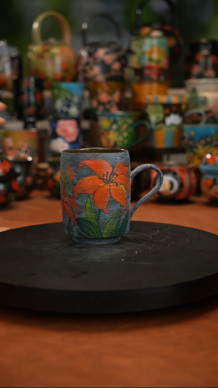 紫砂油画手绘釉下彩