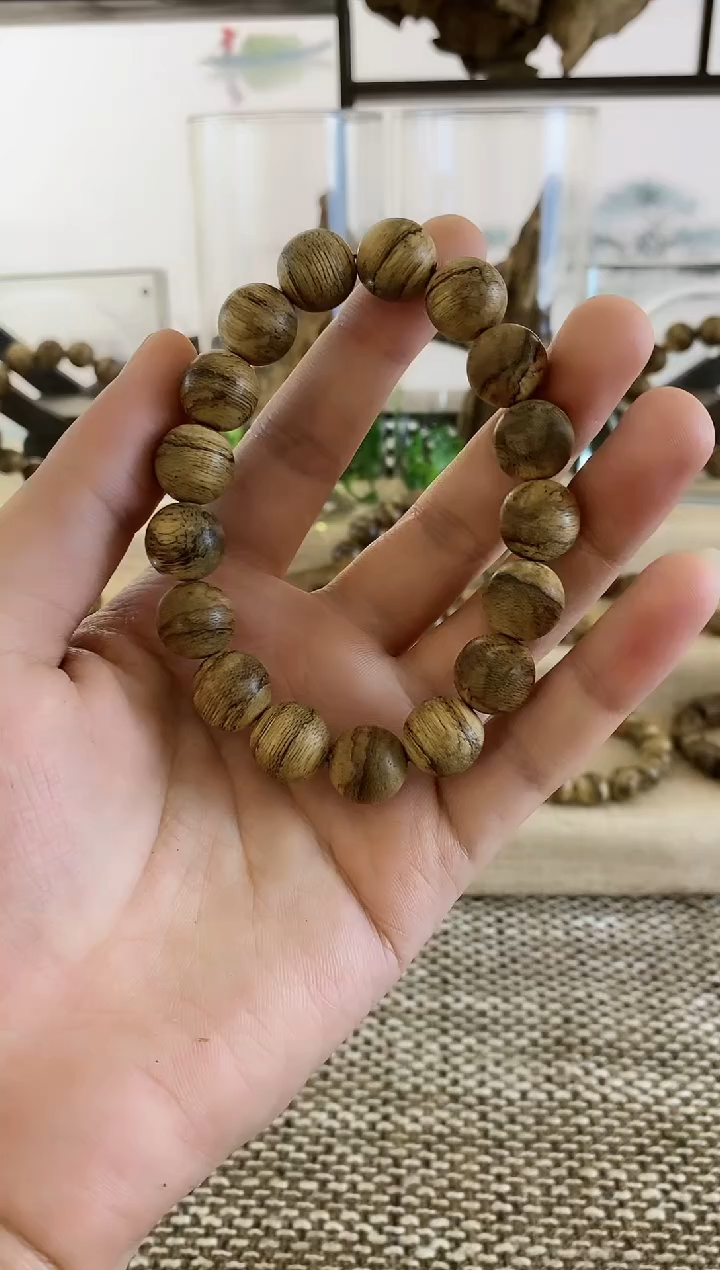 手串沉香金边虎斑老料13MM手串
