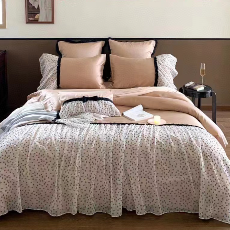 【高货清仓】高端LF级进口莱赛尔亲肤顺滑天丝四件套-安妮/冰咖啡