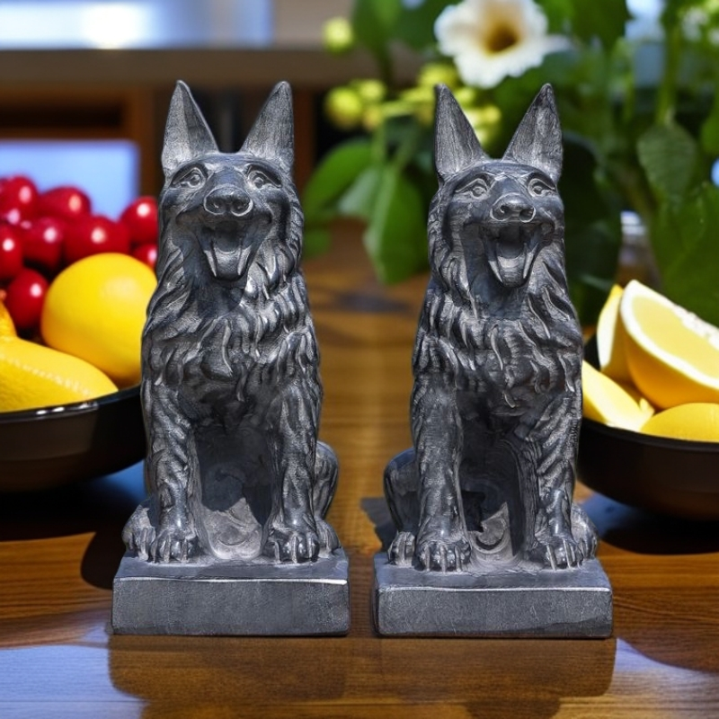 石雕石头青石狗家用一对看门狗摆件看家狗庭院守门前纳福
