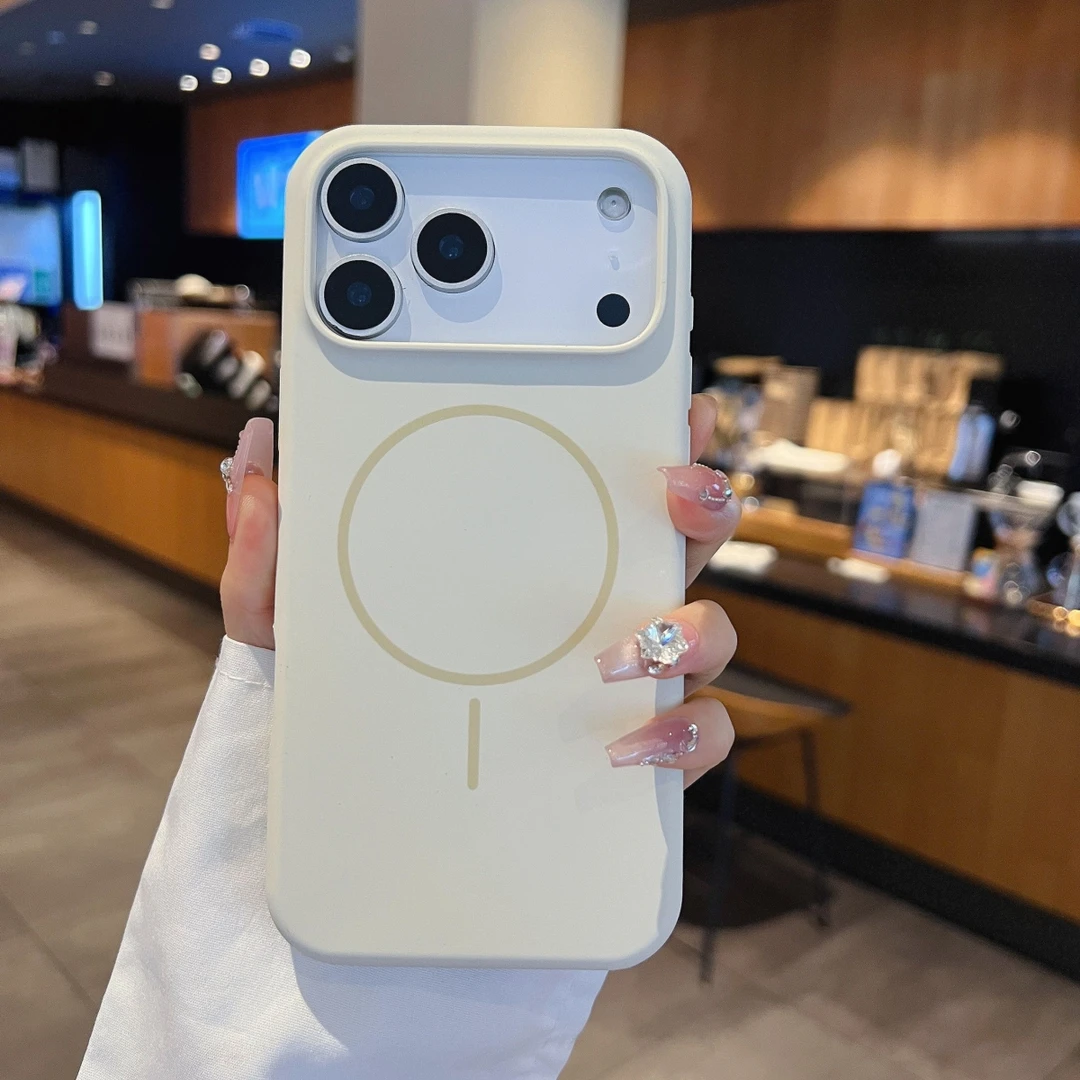 适用苹果17promax液态硅胶iPhone17Air大孔磁吸17pro高级手机壳