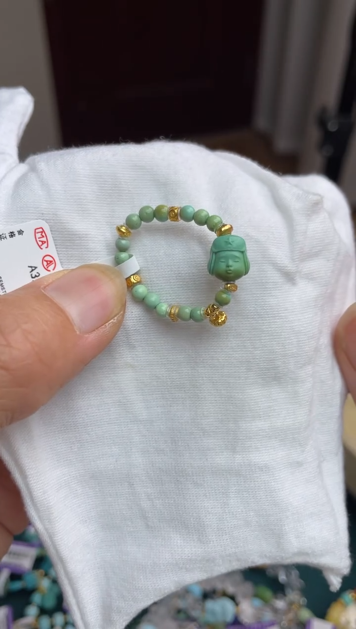 绿松石银S925镶嵌戒指24