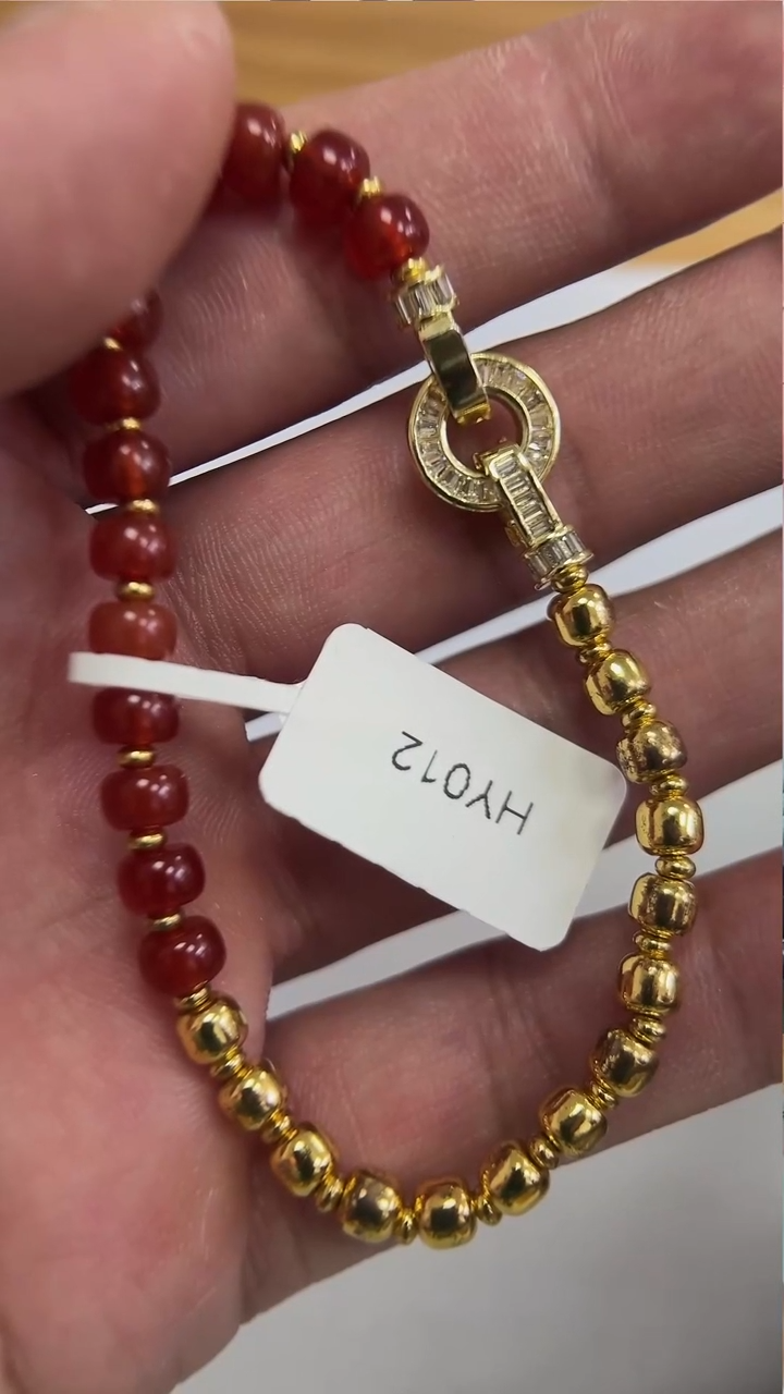 合金手串玛瑙/玉髓卡5.9mm红玉髓手串