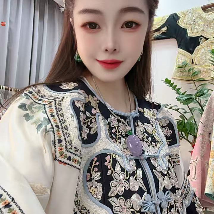 绣裳花原创设计苏绣手工刺绣新中式国风优雅日常百搭大如意上衣
