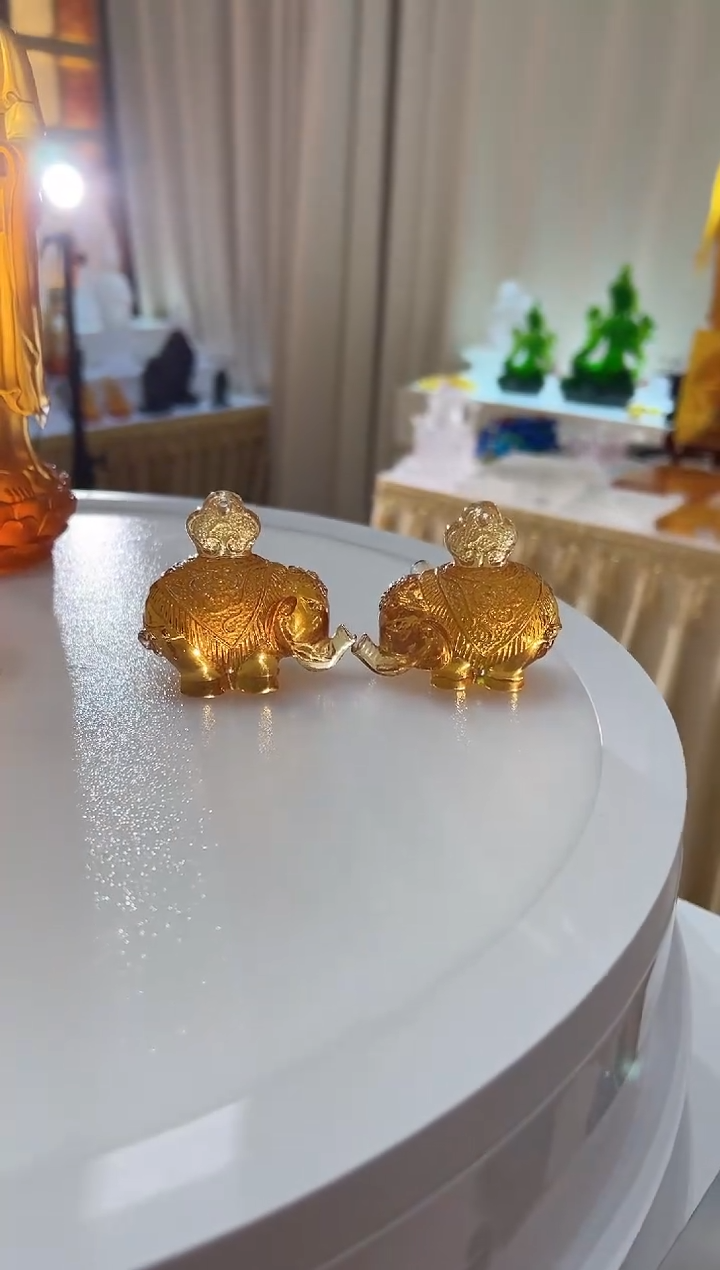 【闪购商品】茶宠匠门琉璃小象一对